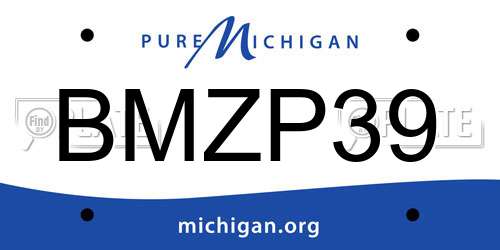 BMZP39 Michigan License Plate