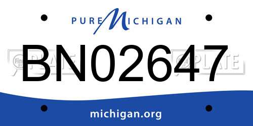 BN02647 Michigan License Plate