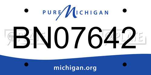 BN07642 Michigan License Plate