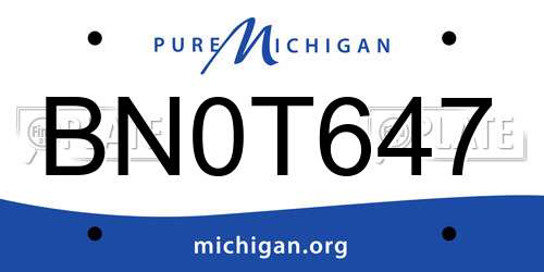 BN0T647 Michigan License Plate