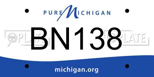 BN138 Michigan License Plate