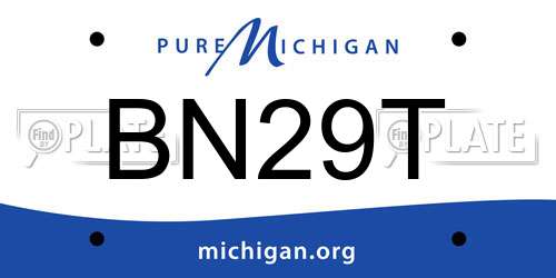 BN29T Michigan License Plate