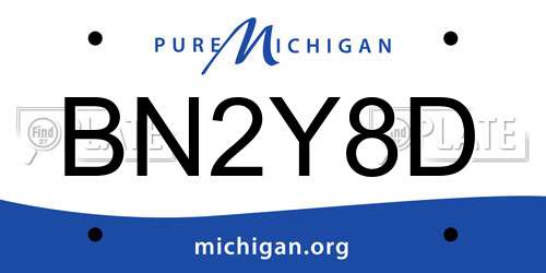 BN2Y8D Michigan License Plate