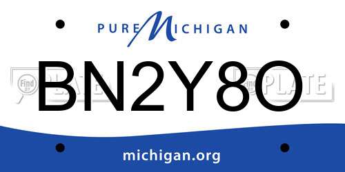 BN2Y8O Michigan License Plate
