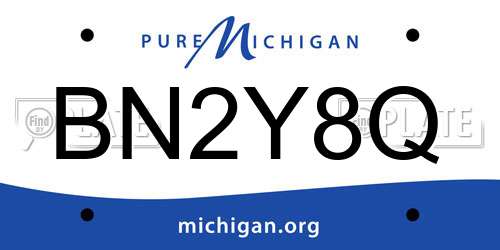 BN2Y8Q Michigan License Plate