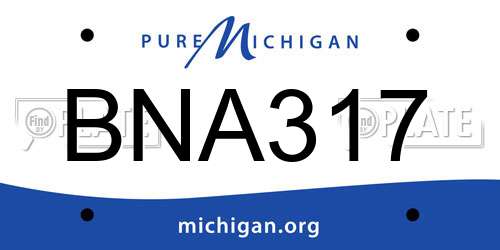 BNA317 Michigan License Plate