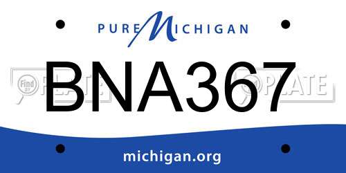 BNA367 Michigan License Plate