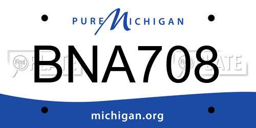 BNA708 Michigan License Plate