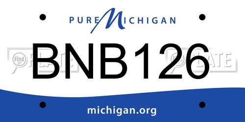 BNB126 Michigan License Plate