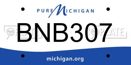 BNB307 Michigan License Plate