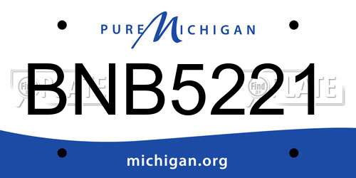 BNB5221 Michigan License Plate