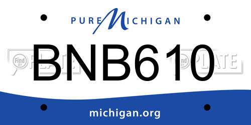 BNB610 Michigan License Plate