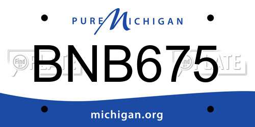 BNB675 Michigan License Plate