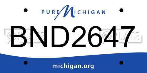 BND2647 Michigan License Plate
