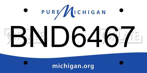 BND6467 Michigan License Plate