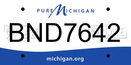 BND7642 Michigan License Plate