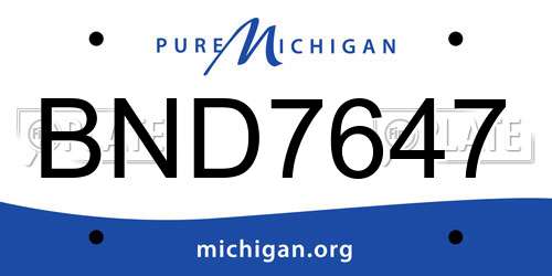 BND7647 Michigan License Plate