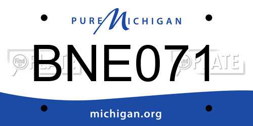 BNE071 Michigan License Plate