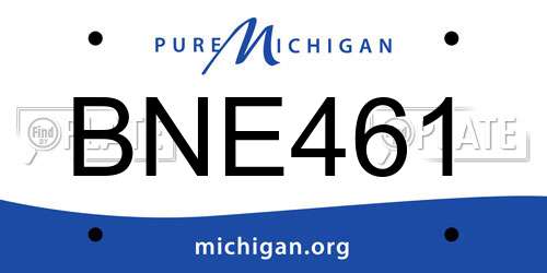 BNE461 Michigan License Plate
