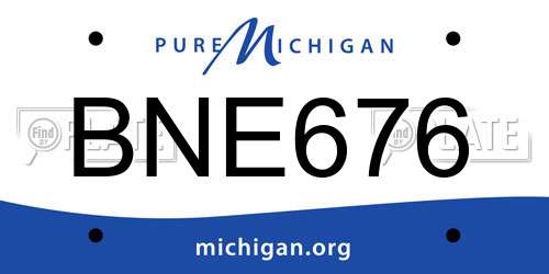BNE676 Michigan License Plate