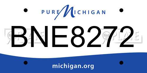 BNE8272 Michigan License Plate