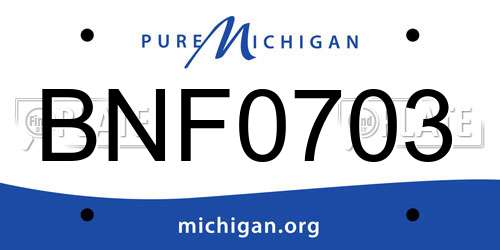BNF0703 Michigan License Plate