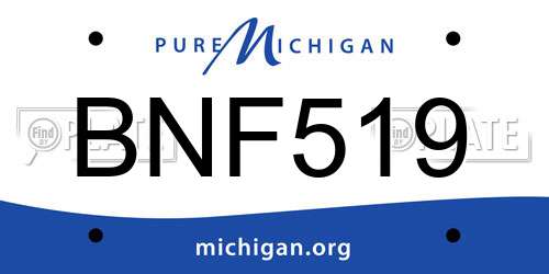 BNF519 Michigan License Plate