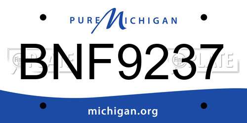 BNF9237 Michigan License Plate