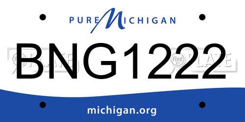 BNG1222 Michigan License Plate