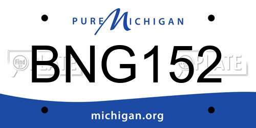 BNG152 Michigan License Plate