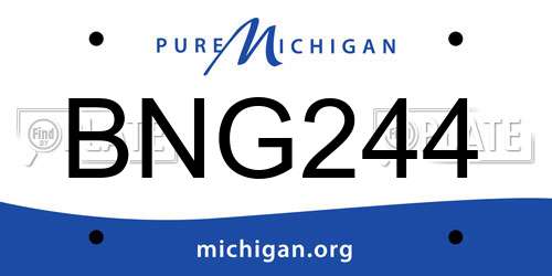 BNG244 Michigan License Plate