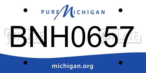 BNH0657 Michigan License Plate