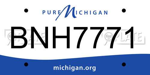 BNH7771 Michigan License Plate