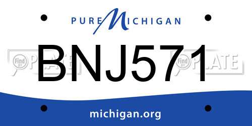 BNJ571 Michigan License Plate