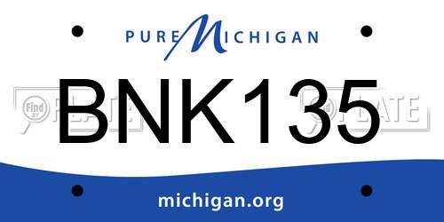 BNK135 Michigan License Plate