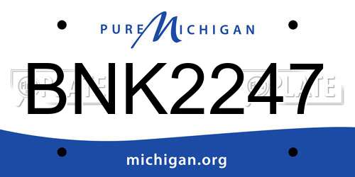 BNK2247 Michigan License Plate