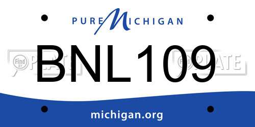 BNL109 Michigan License Plate
