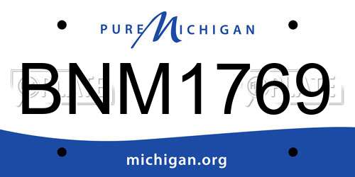 BNM1769 Michigan License Plate