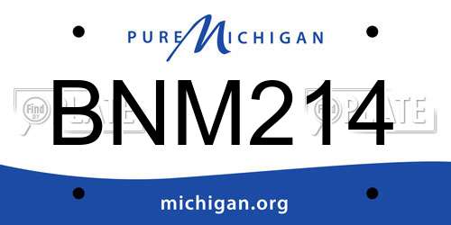 BNM214 Michigan License Plate