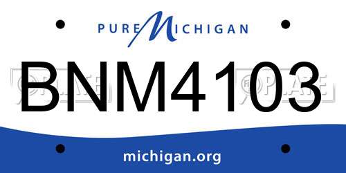 BNM4103 Michigan License Plate