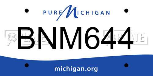 BNM644 Michigan License Plate