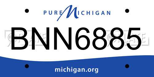 BNN6885 Michigan License Plate