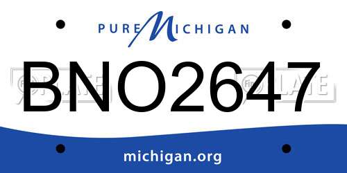 BNO2647 Michigan License Plate