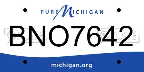 BNO7642 Michigan License Plate