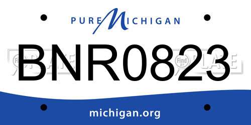 BNR0823 Michigan License Plate