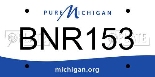 BNR153 Michigan License Plate