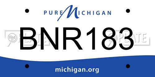 BNR183 Michigan License Plate