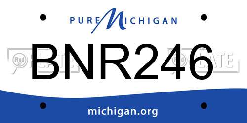 BNR246 Michigan License Plate