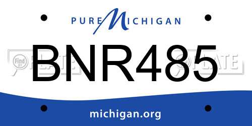BNR485 Michigan License Plate