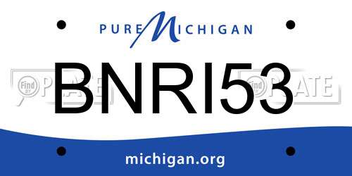BNRI53 Michigan License Plate